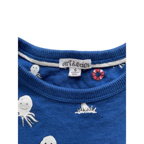 Art & Eden Sea Life Pocket Tee Size 6 - Picture 4 of 4
